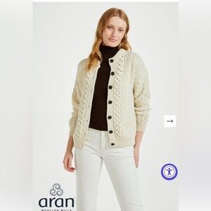 Carriag Donn Lumber Cream Chunky Fisherman Cardigan